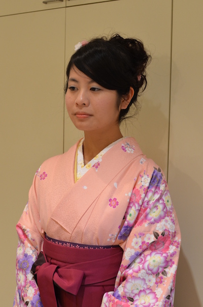 卒業式ふんわり編み込みまとめ髪